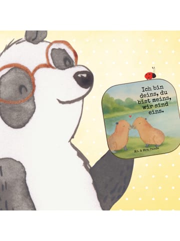 Mr. & Mrs. Panda bieruntersetzer Capybara Liebe Design mit Spruch in Weiß