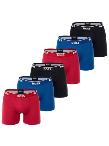 BOSS Boxershort 6er Pack in Rot/Blau/Schwarz
