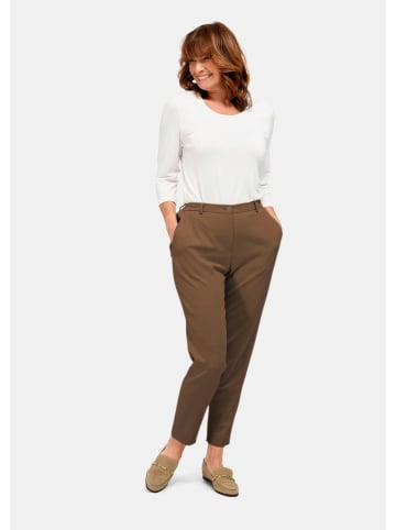 GOLDNER Kurzgröße:  Hose Anna mit Rippenstruktur Hose Anna mit Rippenstruktur in rost