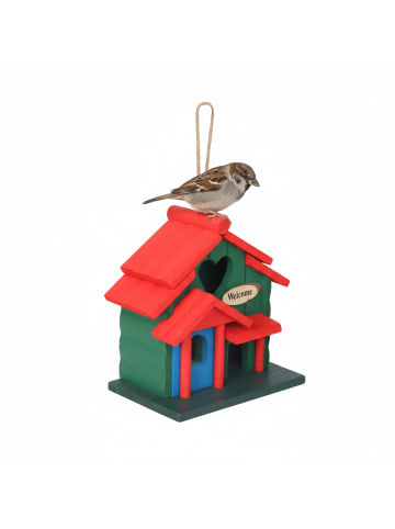 relaxdays Deko Vogelhaus in Bunt – (B)20 x (H)21 x (T)13,5 cm