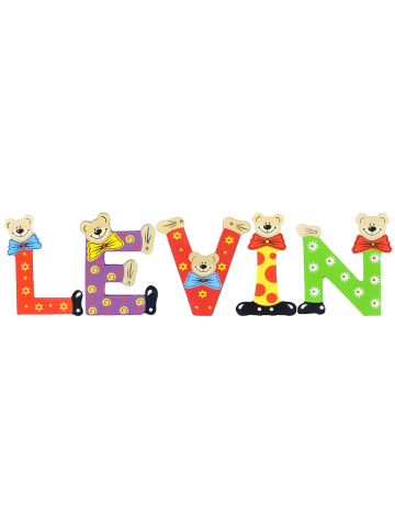 Playshoes Deko-Buchstaben "LEVIN" in bunt