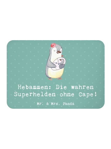 Mr. & Mrs. Panda Magnet Hebamme Superheld mit Spruch in Meeresbrise
