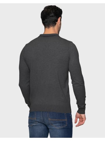 Threadbare Langarm-Polo Barrow in Grau