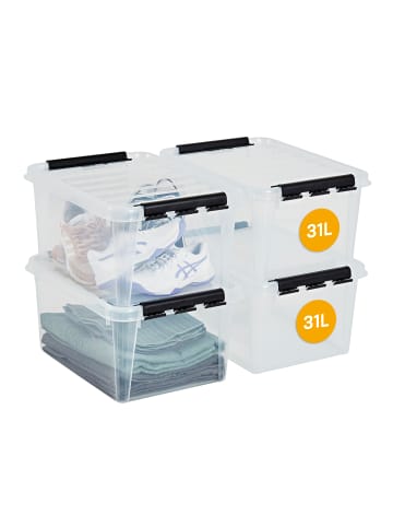 SmartStore 4er-Set Aufbewahrungsbox Classic Transparent 31L