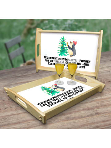 Mr. & Mrs. Panda Dekotablett Pinguin Weihnachtsbaum mit Spruch in Weiß