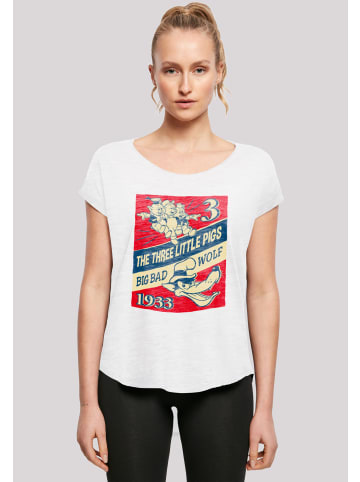 F4NT4STIC Long Cut T-Shirt Die Drei Kleinen Schweinchen in weiß