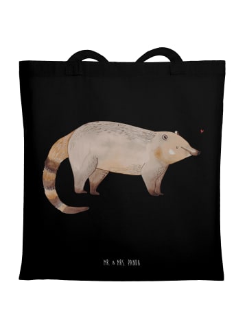 Mr. & Mrs. Panda Tote Bag Nasenbär ohne Spruch in Schwarz
