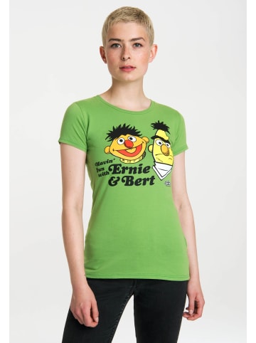 Logoshirt T-Shirt Sesamstraße – Ernie & Bert in grün