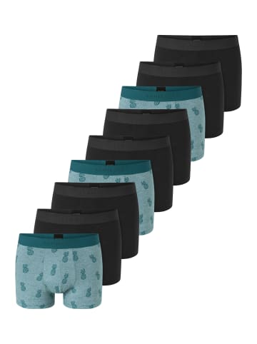 Schiesser Retro Short / Pant 95/5 Organic Cotton in Schwarz / türkis