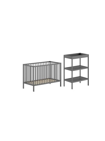 58 aufm Kessel BABYZIMMER Set Kara-lynn 3 Komplettset Massivholz Buche Anthrazit