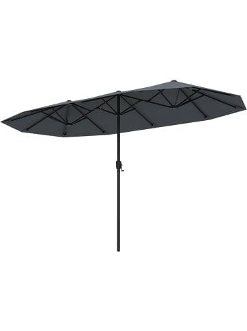 COSTWAY Doppelsonnenschirm 380x200cm XXL in Anthrazit