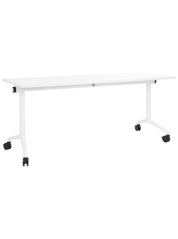 Beliani Zusammenklappbarer Schreibtisch CAVI in Weiß - (W) 180 x (H) 75 x (L) 60 cm