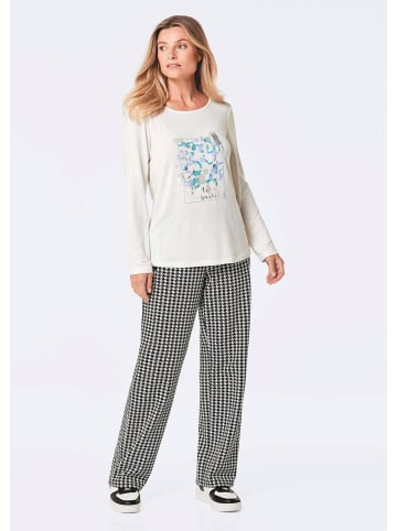 GOLDNER Kurzgröße: Shirt Shirt in cremeweiß / gemustert