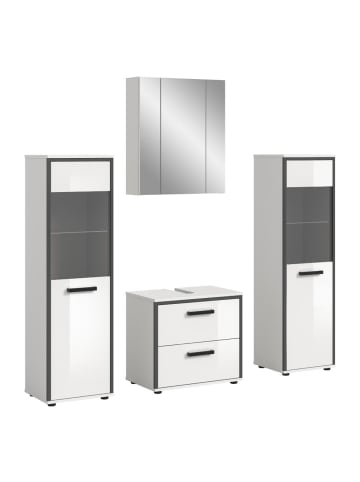 ebuy24 Badmöbelset Kojak Weiß 171 x 37 cm