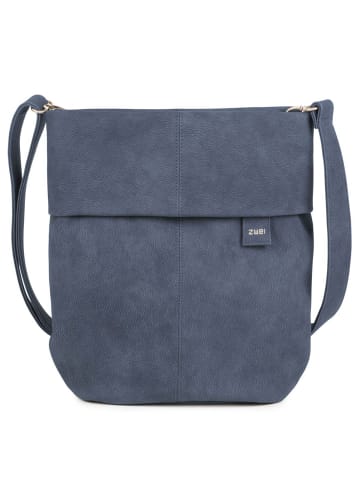 Zwei Mademoiselle M12 - Schultertasche 32 cm (cord-mocca) in nubuk-blue
