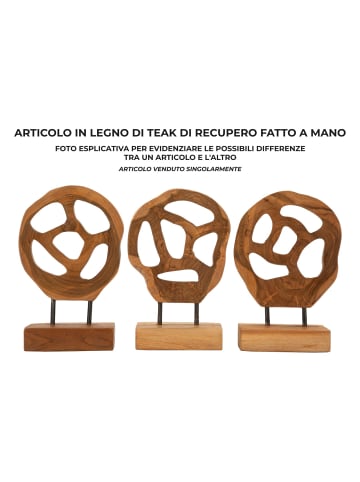 Mauro Ferretti Braune Holzskulptur, 18 x 10 x 27 cm