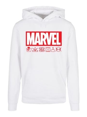 F4NT4STIC Basic Hoodie Marvel Logo washed Care Waschanleitung in weiß