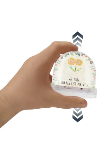 Mr. & Mrs. Panda Schneekugel Blume Sonnenblume mit Spruch in Naturpapier