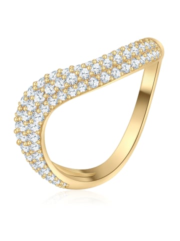 Glanzstücke München Ring aus Sterling Silber mit Zirkonia in gelbgold