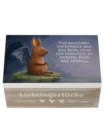 Mr. & Mrs. Panda Kiste Fledermaus Sitzen Design mit Spruch in Weiß