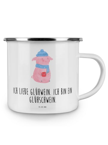 Mr. & Mrs. Panda Teetasse Schwein Glühwein mit Spruch in Weiß
