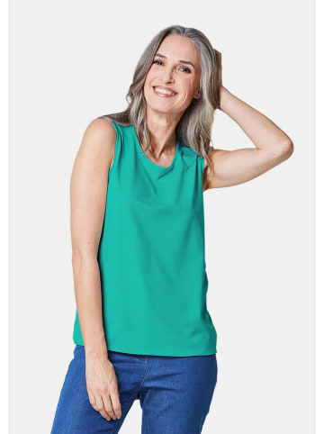 GOLDNER Kurzgröße: Gepflegtes Top in formstabiler Ware in türkis