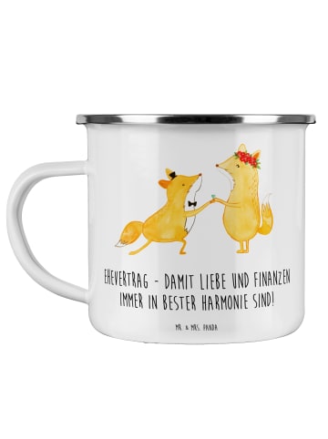 Mr. & Mrs. Panda Becher Ehevertrag Liebe Finanzen mit Spruch in Weiß