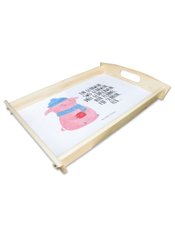 Mr. & Mrs. Panda tablett holz Schweinchen Glühwein mit Spruch in Weiß