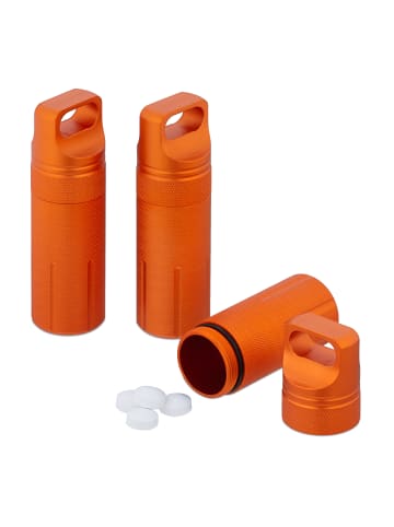 relaxdays 3 x wasserdichte Kapsel in Orange - (H)9,5 x Ø 3 cm