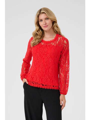 Cream Kurzarm-Bluse CRKit Regular fit in High Risk Red