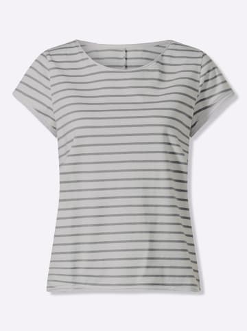 Heine T-Shirt in weiß-steingrau-geringelt