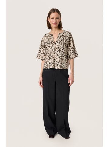 Soaked in Luxury Kurzarm-Bluse SLJalina Gerade Passform in Leopard Print