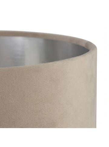 Licht-Erlebnisse Lampenschirm Ø 28 x (H)18 cm in Taupe Silber gebürstet