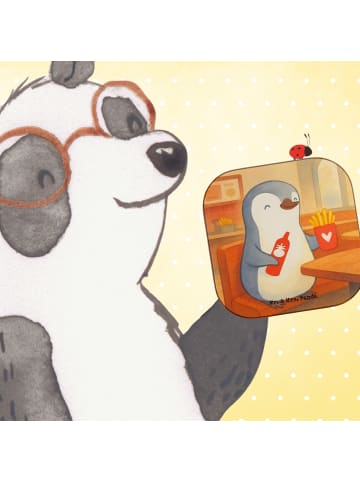 Mr. & Mrs. Panda Getränke-Untersetzer Pinguin Pommes Design ohne... in Weiß