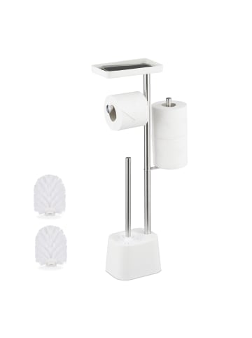 relaxdays WC Garnitur in Weiß - (B)29 x (H)65,5 x (T)11 cm