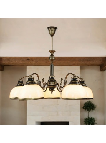 Licht-Erlebnisse Deckenlampe (B)70 x (L)70 x (H)60 cm in Messing Antik WeißMessing Antik Weiß