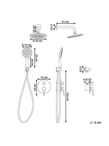 Beliani 2-set Wannenarmaturen PUELO in Silber