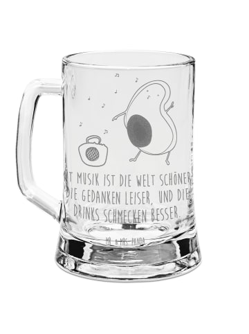 Mr. & Mrs. Panda Bierkrug Avocado Tanzen mit Spruch in Transparent