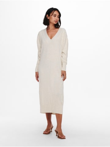 ONLY Oversized Langarm Strickkleid ONLNEW TESSA in Beige