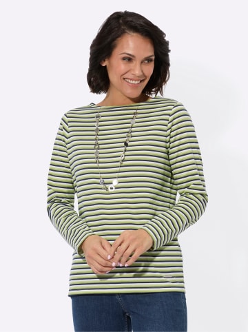 WITT WEIDEN Langarmshirt in schilf-marine-geringelt