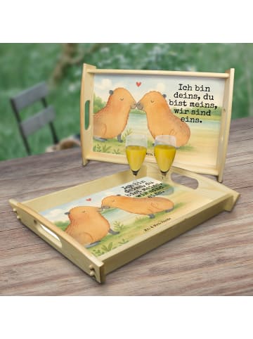 Mr. & Mrs. Panda Deko Tablett Capybara Liebe Design mit Spruch in Weiß