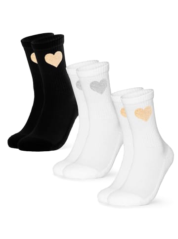 Occulto 3er Pack Herz Tennis Socken Venus in Gold