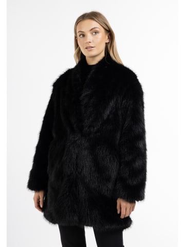 DreiMaster Klassik Faux Fur Mantel in Schwarz