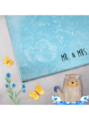 Mr. & Mrs. Panda Handtuch Pinguin Angelboot ohne Spruch in Eisblau