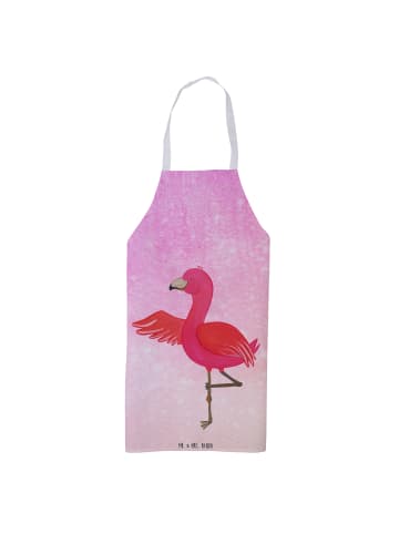 Mr. & Mrs. Panda Kochschürze Flamingo Yoga ohne Spruch in Aquarell Pink