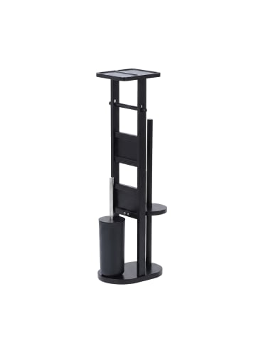 relaxdays WC Garnitur in Schwarz - (B)30 x (H)80 x (T)18 cm