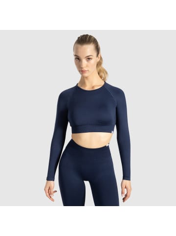 SMILODOX Crop Longsleeve Maysa in Marineblau