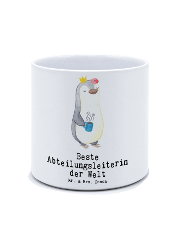 Mr. & Mrs. Panda Großer Blumentopf Pinguin Beste Abteilungsleite... in Weiß