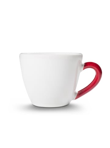 Gmundner Keramik Variation Bordeauxrot Espressotasse in Weiß