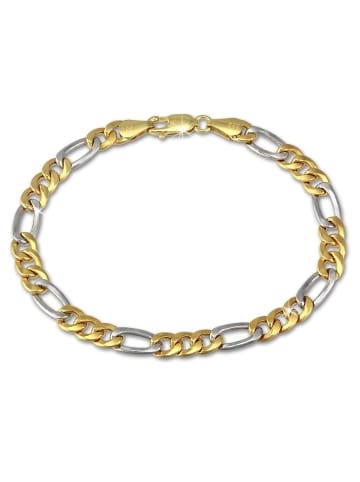GoldDream Armband Gold 333 Gelbgold - 8 Karat, 333 Weißgold 8 Karat ca.19cm Figarokette
